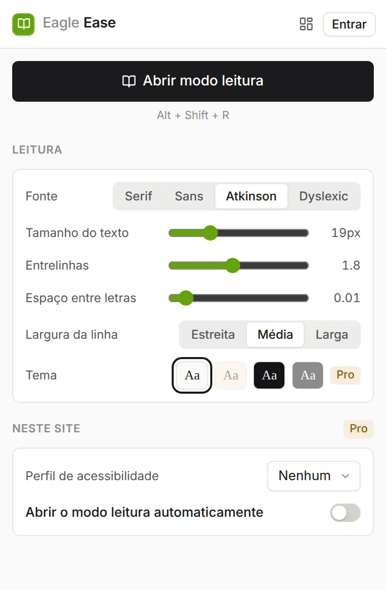 Captura de tela do Eagle Ease